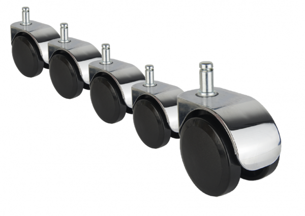 5x Design Möbelrolle 50mm Chrom Möbelrollen Stuhlrolle Bürostuhl Transportrollen